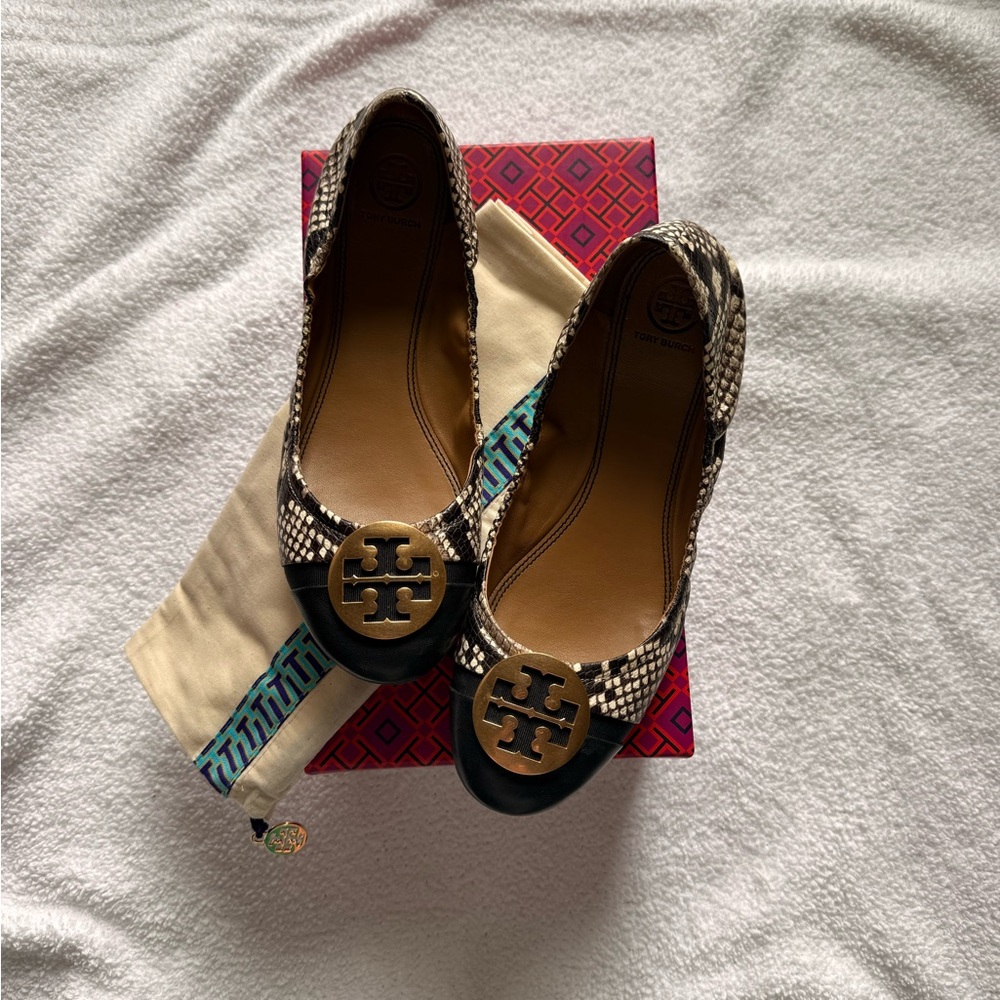 Tory Burch Black and Tan Women's Loafers